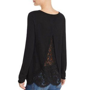 Joie Marianna Lace Back Black Sweater